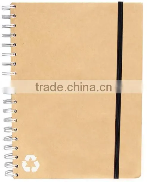 Spiral plain exercise book brown kraft paper notebook