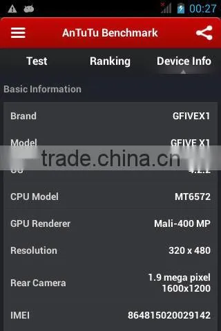 New Product 3.5 Inch GFIVE X1 Smartphone OS Android 4.2 CPU MTK6572 Dual Core 1.2GHz Support GPS , 3G
