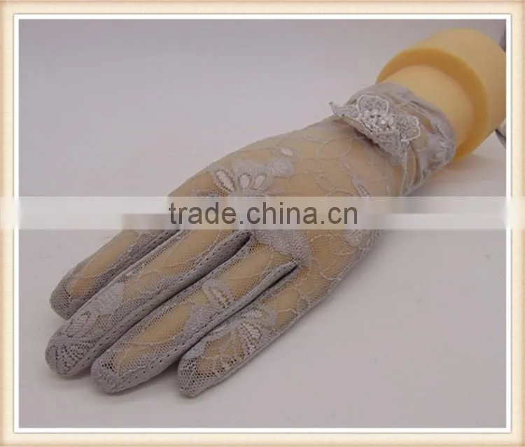 Ladies Evening Party Dress White Lace Gloves For Summer Dress