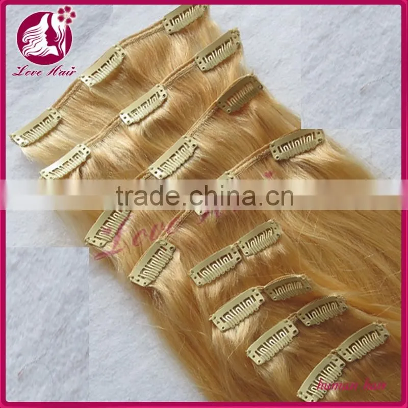 High Quality Wholesale 100% Unrprocessed Virgin hair straight Clip In Hair Extensions