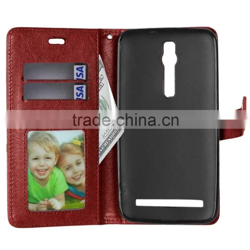 PU Leather Cell Phone Flip Wallet Kickstand Case for ASUS ZenFone ZS550ML