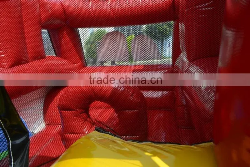Hot selling popular and cutely car combo inflatable slide combo for kids