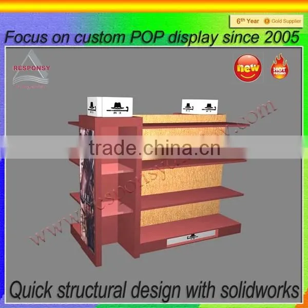 ODM & OEM food accessory products wood display shelves for supermarket promotion