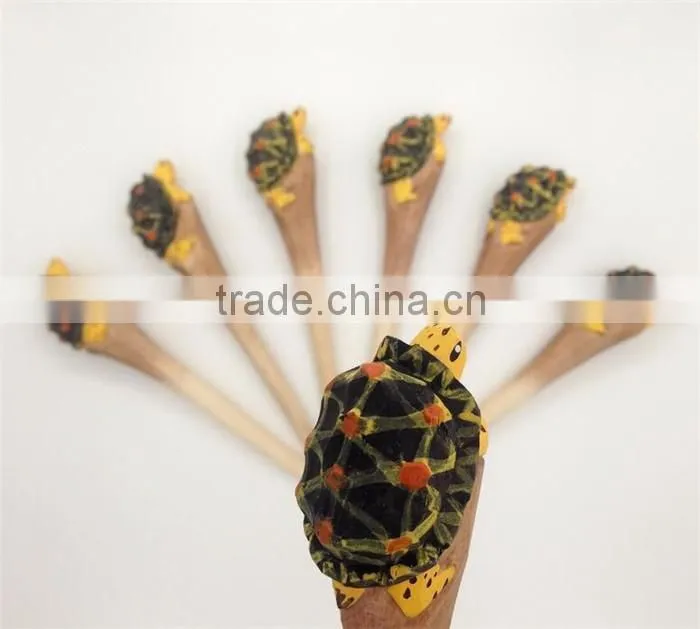 Top quality lifelike turtle design carved animal wooden pen
