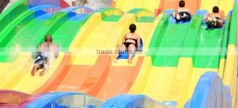 Rainbow Fiberglass Water slide Water park outdoor Large water park equipment for sale