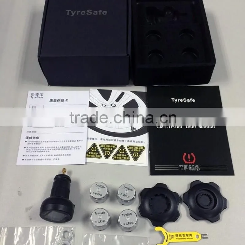 Tyresafe TPMS Car Tire Pressure Monitoring System With 4 External Sensors High Quality TPMS for Your Safety Support BAR and PSI