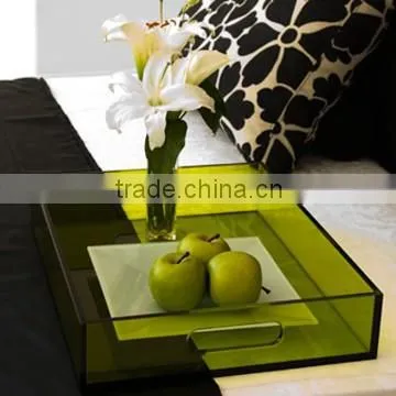 green serving factory acrylic trays wholesale with handle