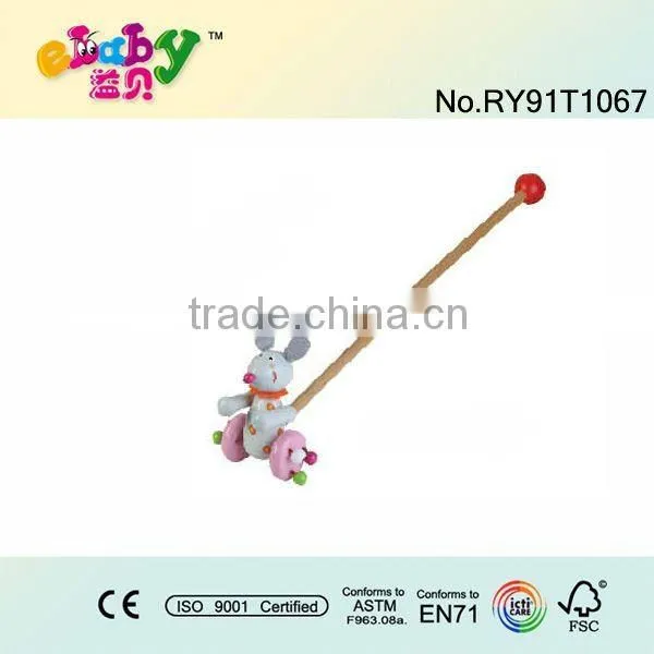 wooden deer push along toy