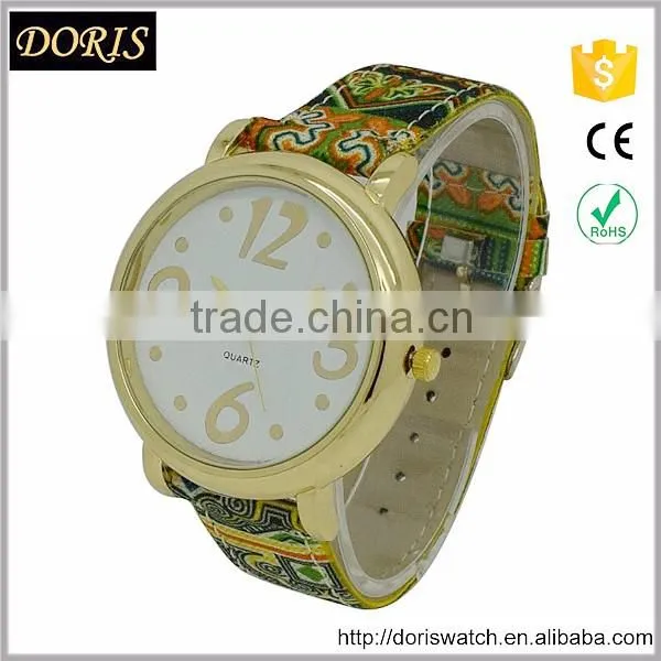 2016 leather band japan movement wan hand watch