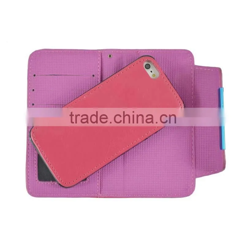 Pink 2 In 1 Magnetic Detached Leather Case For Wiko Getaway