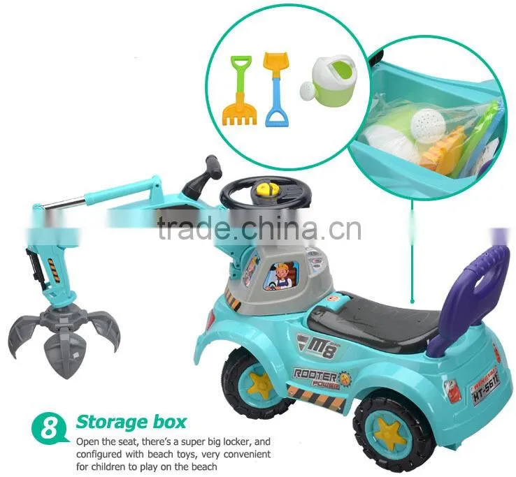Plastic 2015 Hot Sell Kids Ride on Toy Excavator