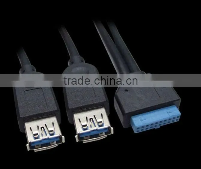 USB 3.0 20P Female to Dual Double Micro USB 3.0 Male