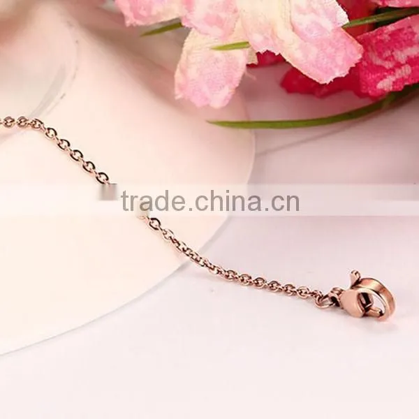 Fashion Rose Gold Plated Couple Stainless Steel Bracelet