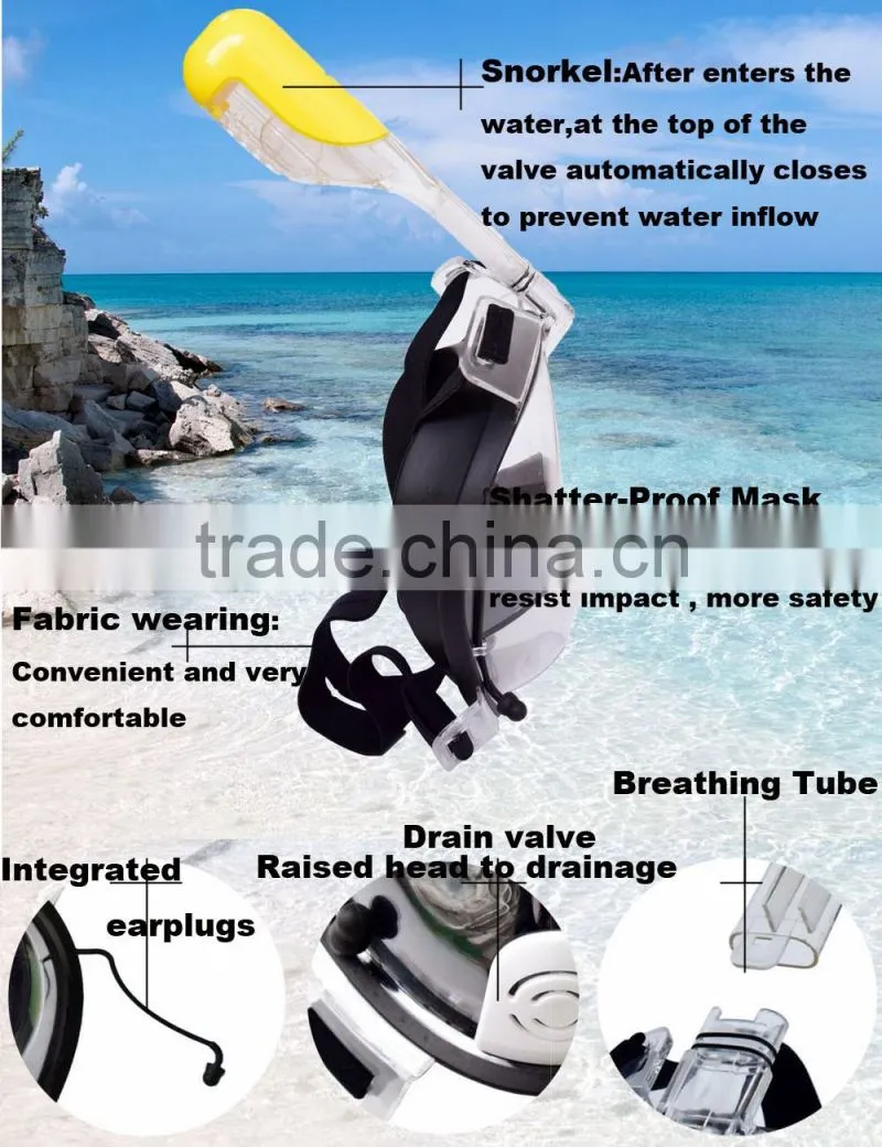 Professional Full Dry Diving Mask Swimming Goggles Water Sports Snorkeling Equipment Easy Breath for Gopro Hero Sports Camera
