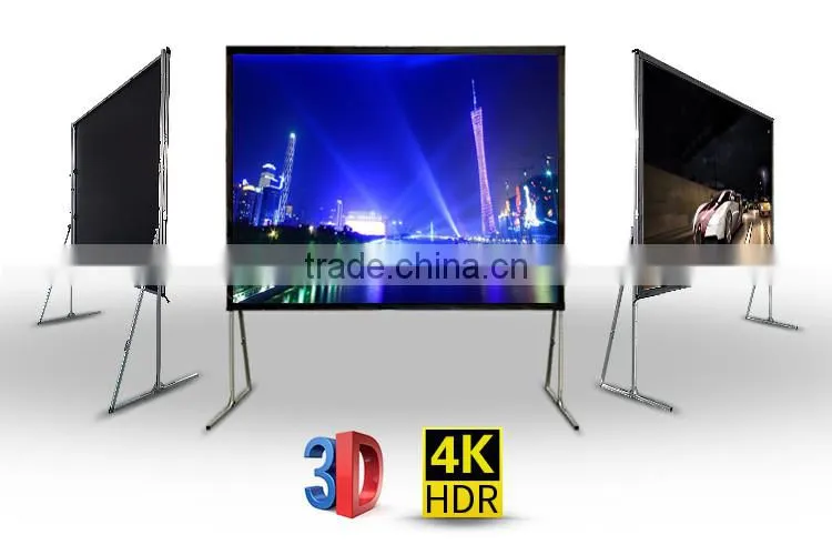 200 inch 4:3 fast foldable screen /3D rear & front projection screen fabric