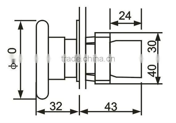 60mm Mushroom automotive push button switches silver contact grade A LA167-B2-BR