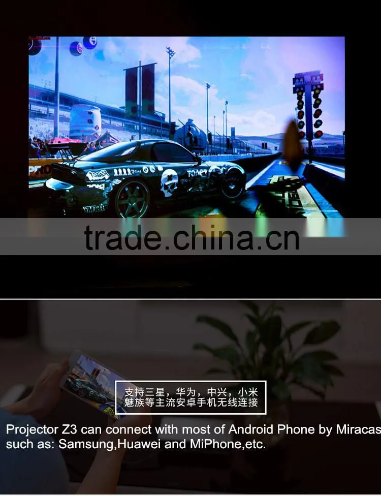 LUXCINE New Arrival Mini Projector / Smart WiFi Projector / 3D Projector Z3 With RAM1.5G ROM20G