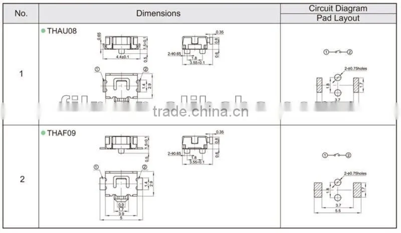 FTHAF09 horizontal push light switch touch panel mini