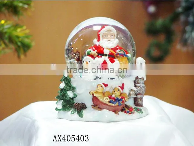 Resin santa claus for crystal ball christmas ornaments,traditional santa claus crafts