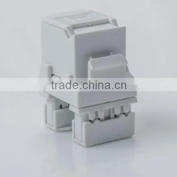 Cat6 UL 180 Degree Unshielded UTP Dual IDC Modular Keystone Jack with Shutter