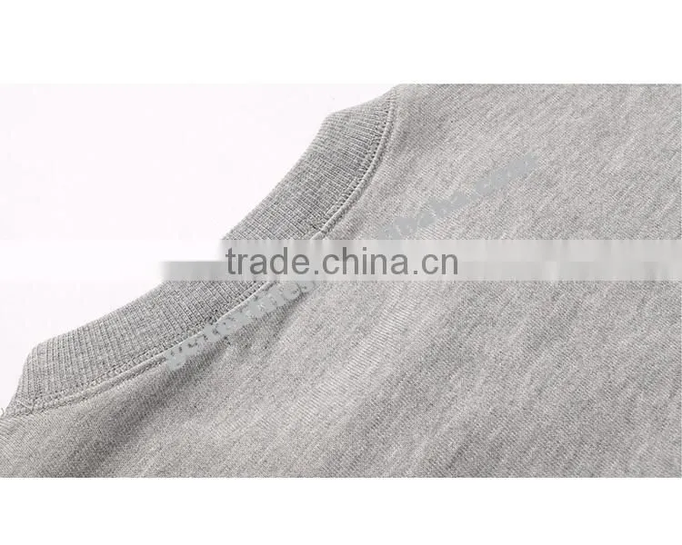 Men's Printed Round Neck Grey-Melange Fleece Sweater