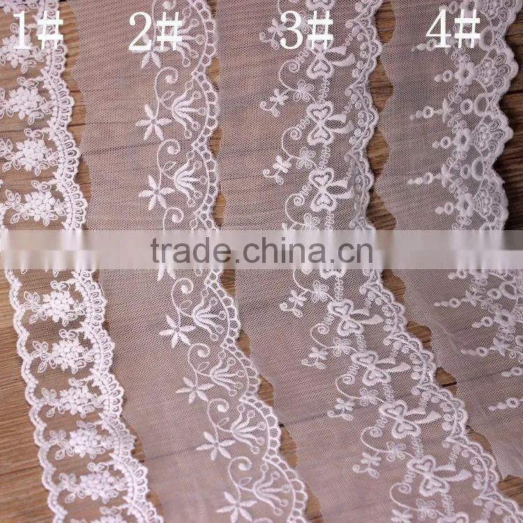 LLS008 Fancy personized white lace trim wholesale