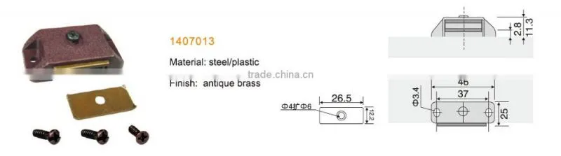 steel and plastic magnetic door catch for cabinet door