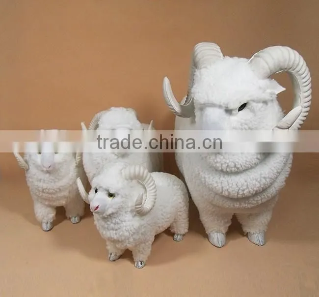 Wholesale Plush life size goat outdoor animated christmas decorations, plastic animals garden decoration