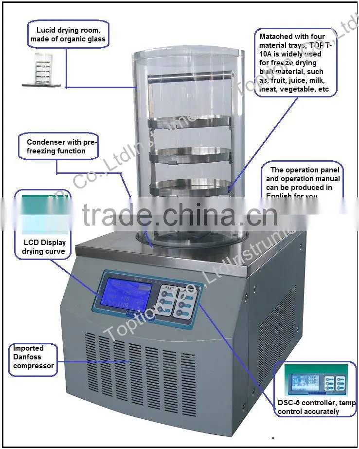 Energy saving Vacuum Freeze Dryer -50C & -80C fruit drying machine mini freeze drying machine drying equipment drying machine