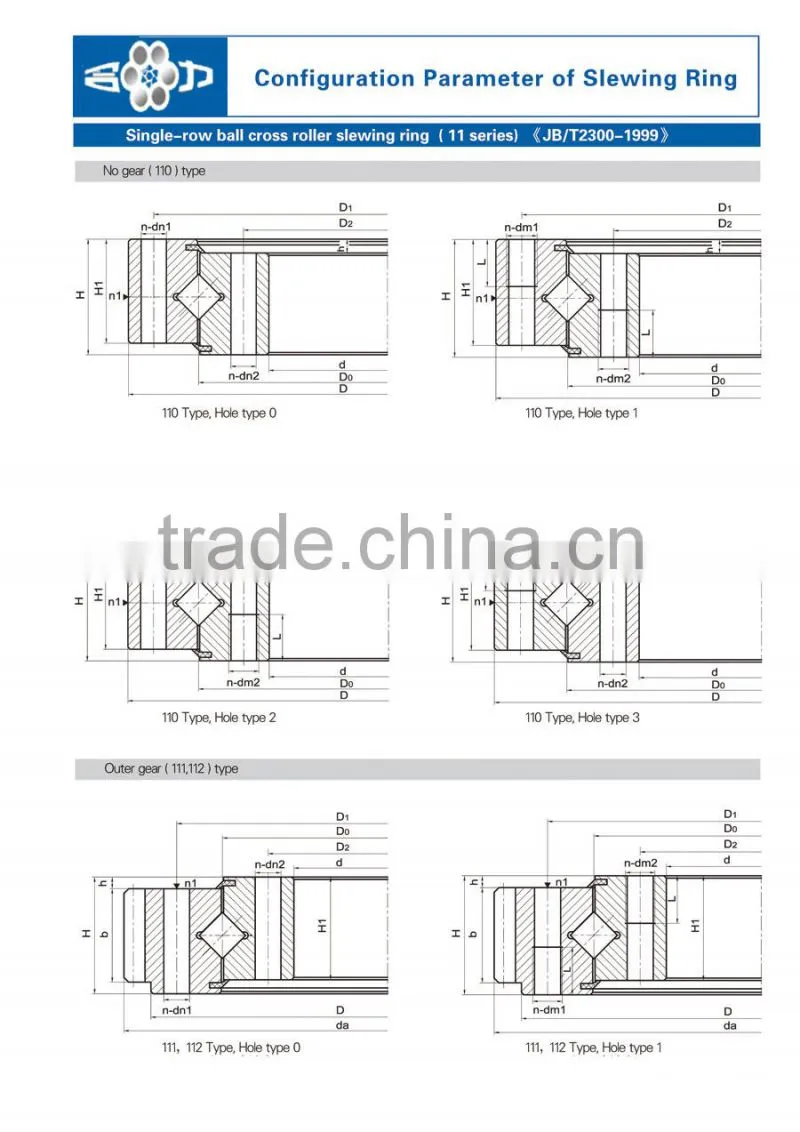 Shipyard Cranes 13 Series Crossed Roller Bearings Three Row Roller Slewing Bearing