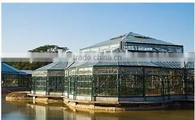 Automic Hot dip Galvanzied Steel Structure Glass covered Greenhouse