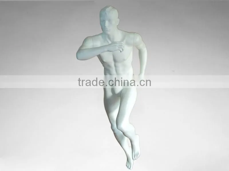 Male Running Realistic Strong Athletic Fiberglass Mannequin Display For Sale