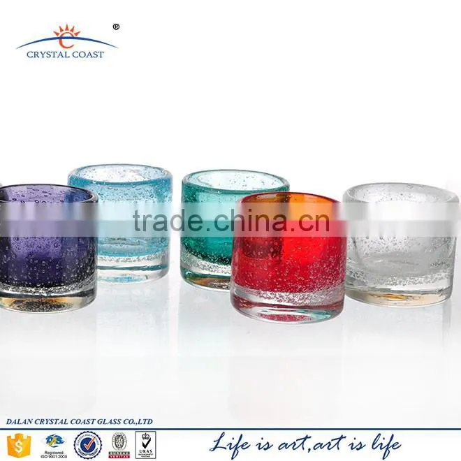 bulk hand blown replacement bubble clear glass tealight candle holder