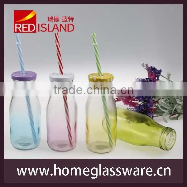 small glass milk bottle juice bottle 11oz