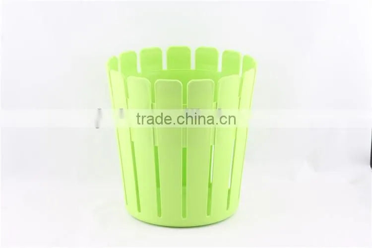 Plastic Wood Line Basket Trash Can Dustbin Trash Bin