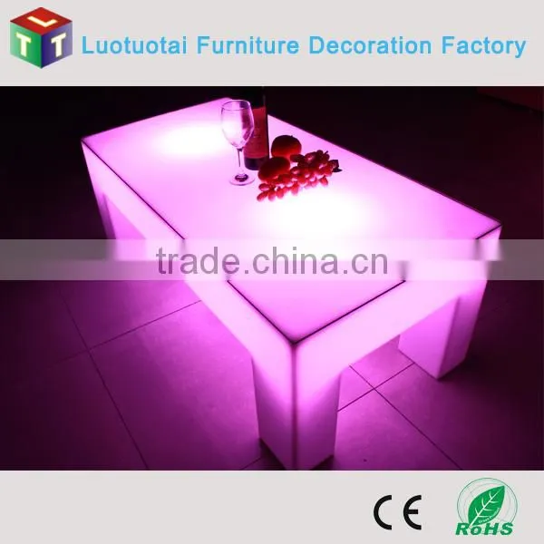 plastic Illuminated furniture multicolor change led round bar table