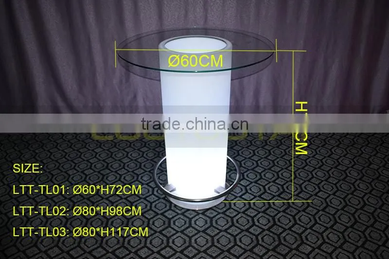 led cocktail table/RGBW color change remote control led tea/coffee table