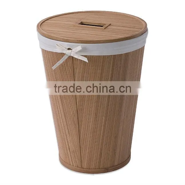 Creative Bath Ecostyles Bamboo Round Hamper With Lid