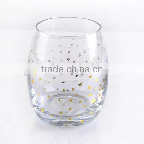 2017 HOT SALE DECAL STEMLESS WINE GLASS