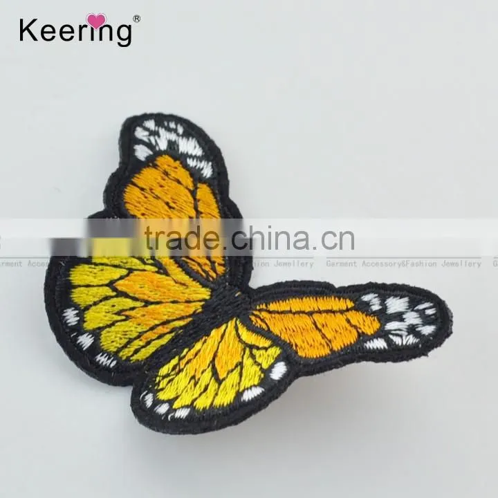 Hot sale lifelike butterfly embroidery textile patch for garment accessory