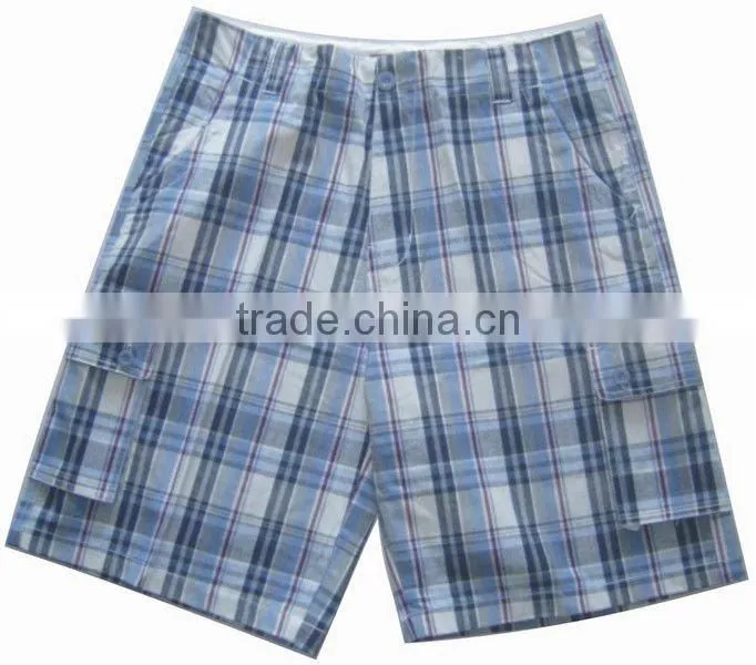 HOT-SELLING MENS CHECK BERMUDA STOCKS BU-011A