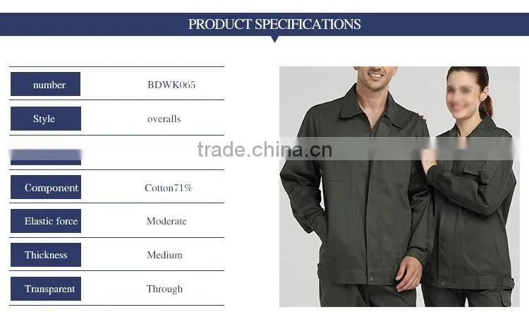 OEM Classic Design Factory Workers Overall Uniforms