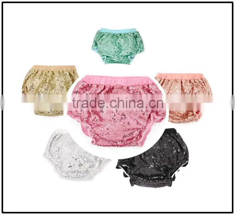 Wholesale baby bloomer sweet panties kids diaper cover bloomer baby sequin shorts