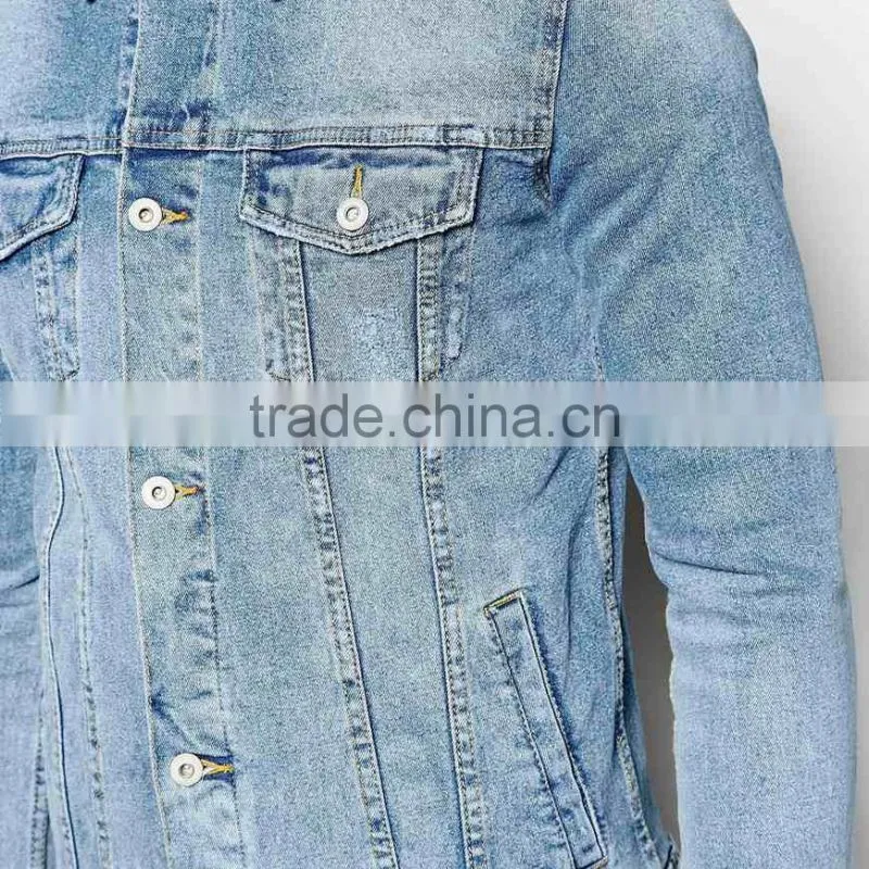 light blue with two pocket men casual jacket with button