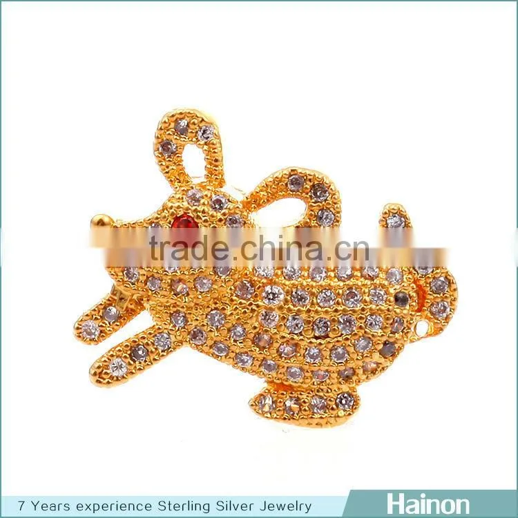 animal shape 18k gold metal beads factory oem