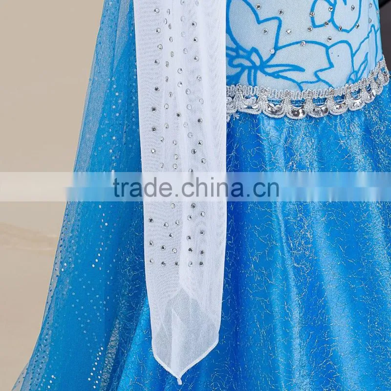 2016 wholesale girl frock design pretty costume frozen elsa princess dress