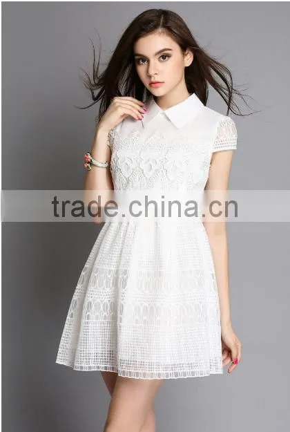 Summer Women Floral Lace Crochet Boho Hippie Mini Dress