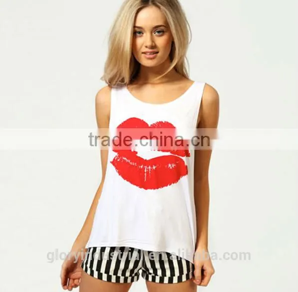 100%cotton fashion gym tank top women