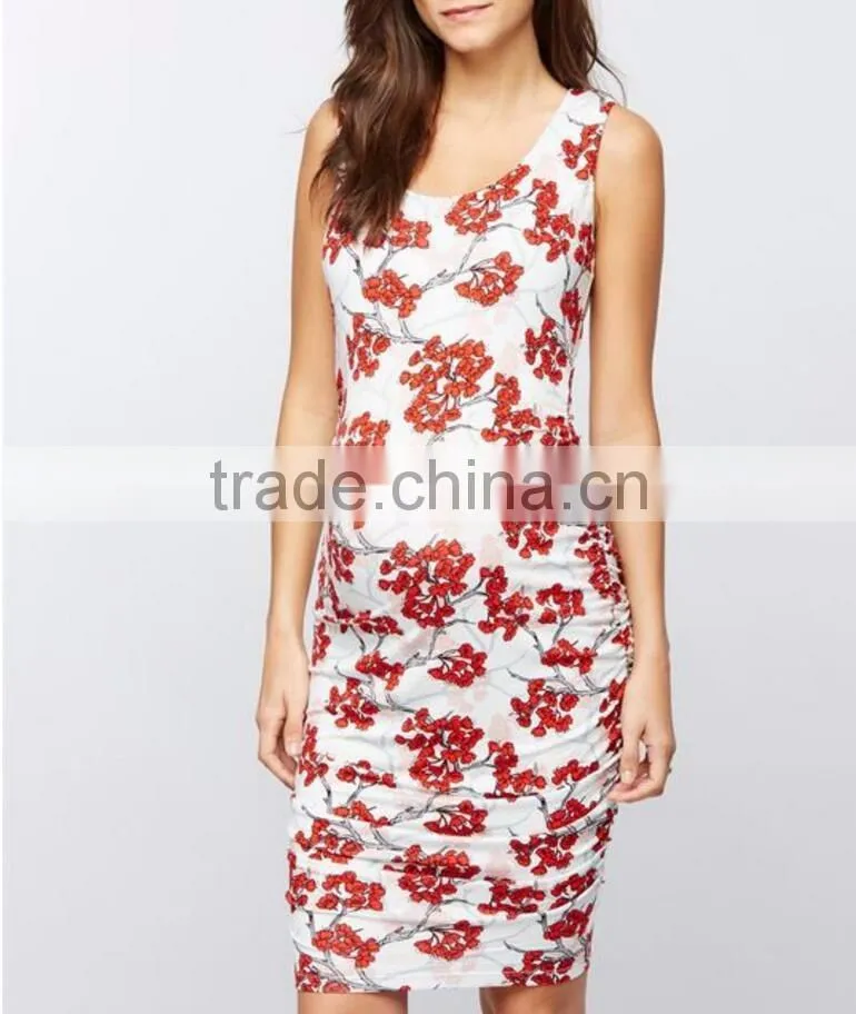 Fashion maternity clothes floral dress