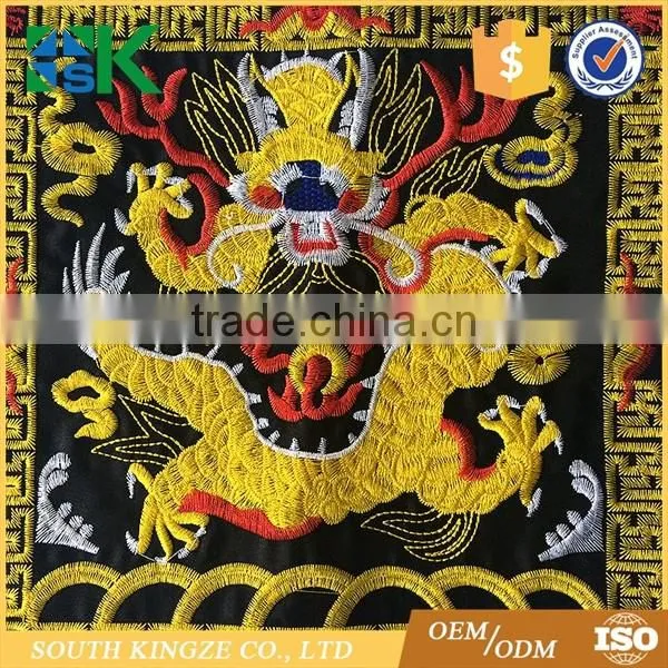 Fashion dragon and phoenix carving design fabric embroidery craft garment accessories clothes